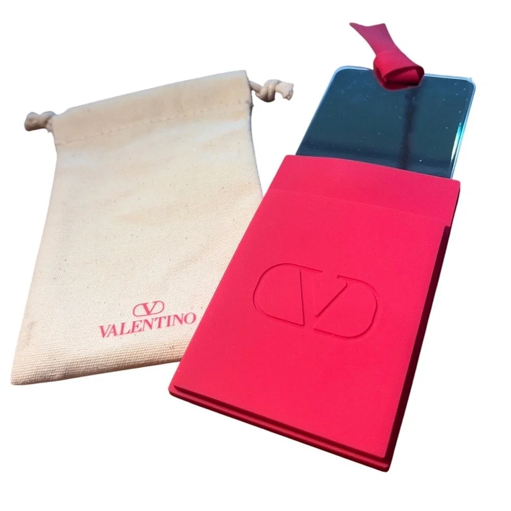 Valentino Logo Card Holder for Phone with‎ Compact Mirror & Dust bag Brand New
